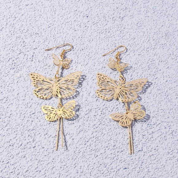 Earrings Women Butterfly Stud Bohemian Hoop Drop Cute Trendy Jewelry - Picture 5 of 9